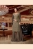 Brown georgette embroidered sharara suit  4521